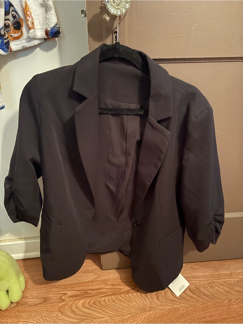 Black Women's Cropped Blazer Jacket